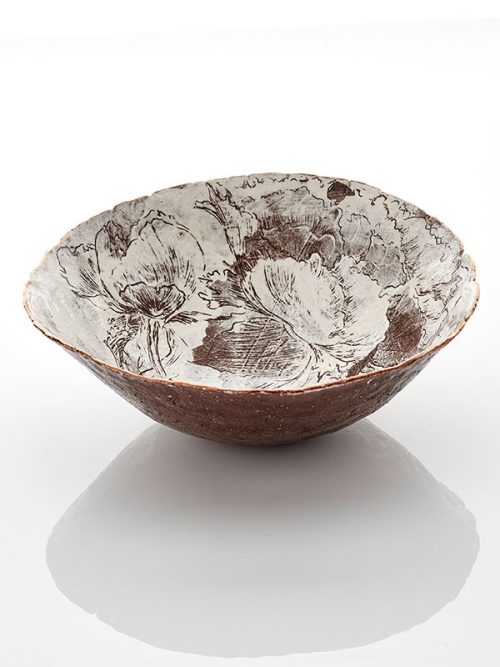 flower bowl handmade peony monochrome